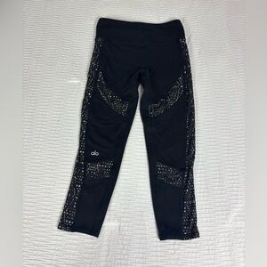 ALO Yoga Black Leggings with Mesh Detail